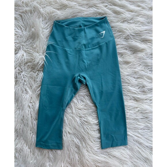Gymshark Training Cropped Leggings Teal Size Small - Picture 1 of 9